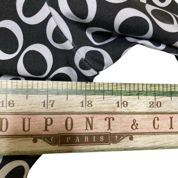 Diane von Furstenberg 100% Silk Black White Circle Long Sleeve Wrap Dress Size 4 - Picture 9 of 13